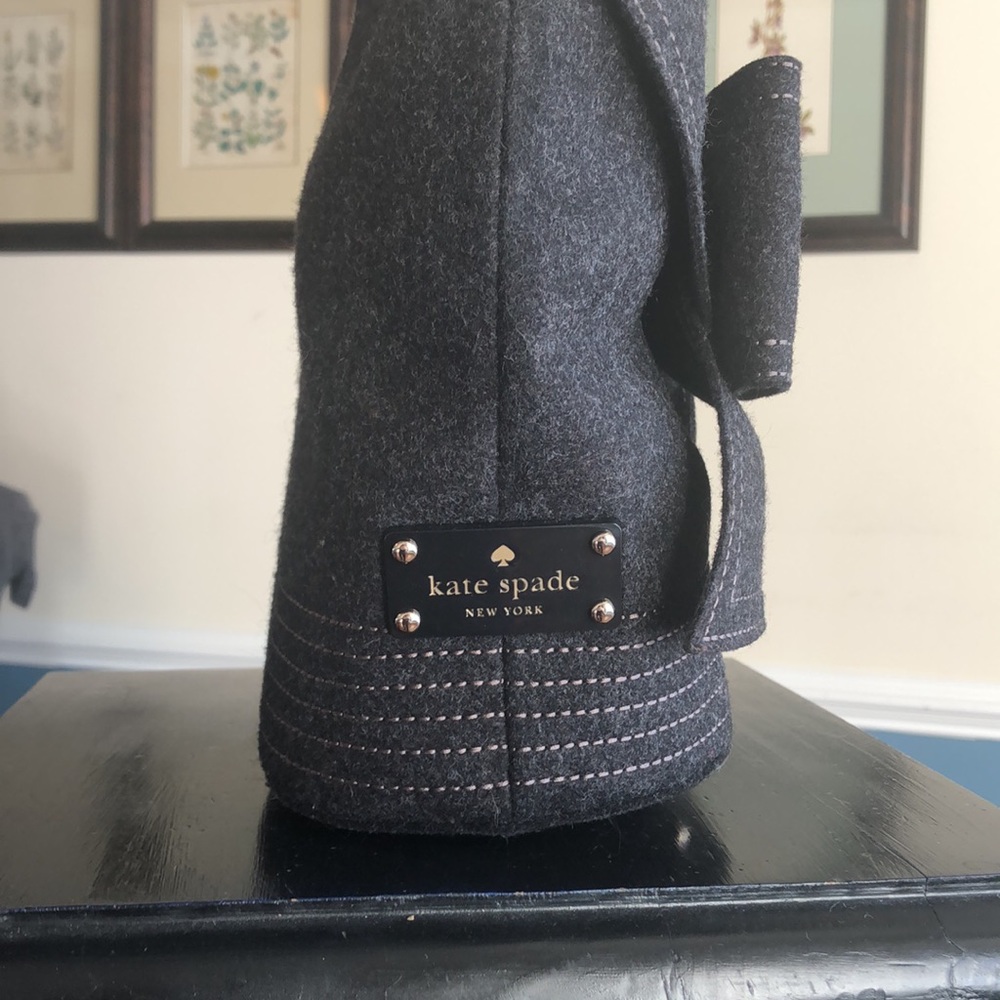 Kate Spade Small Grey Felt Purse with Dustbag - Picture 3 of 11